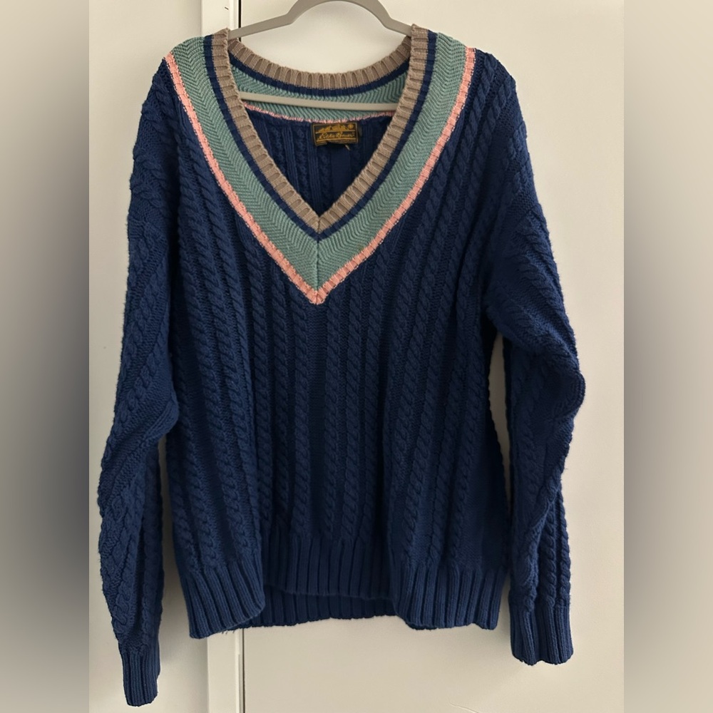 Rare 90s Eddie Bauer V-neck Women’s Sweater Sz M